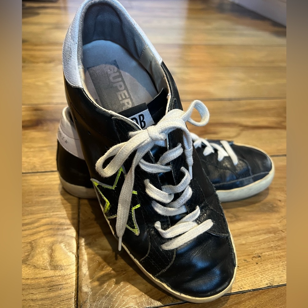 Golden Goose size 7 black tennis shoes